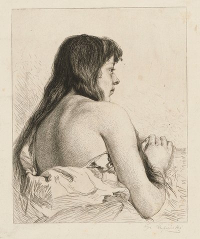 A Girl with a Bare Back by Ignacy opienski